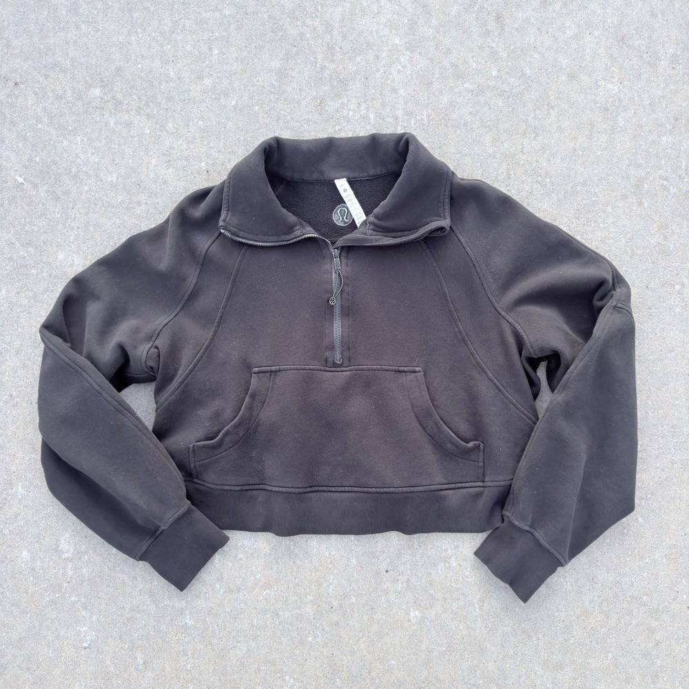 Lululemon Scuba Oversized Half Zip Pullover Womens M/L Black Funnel Neck